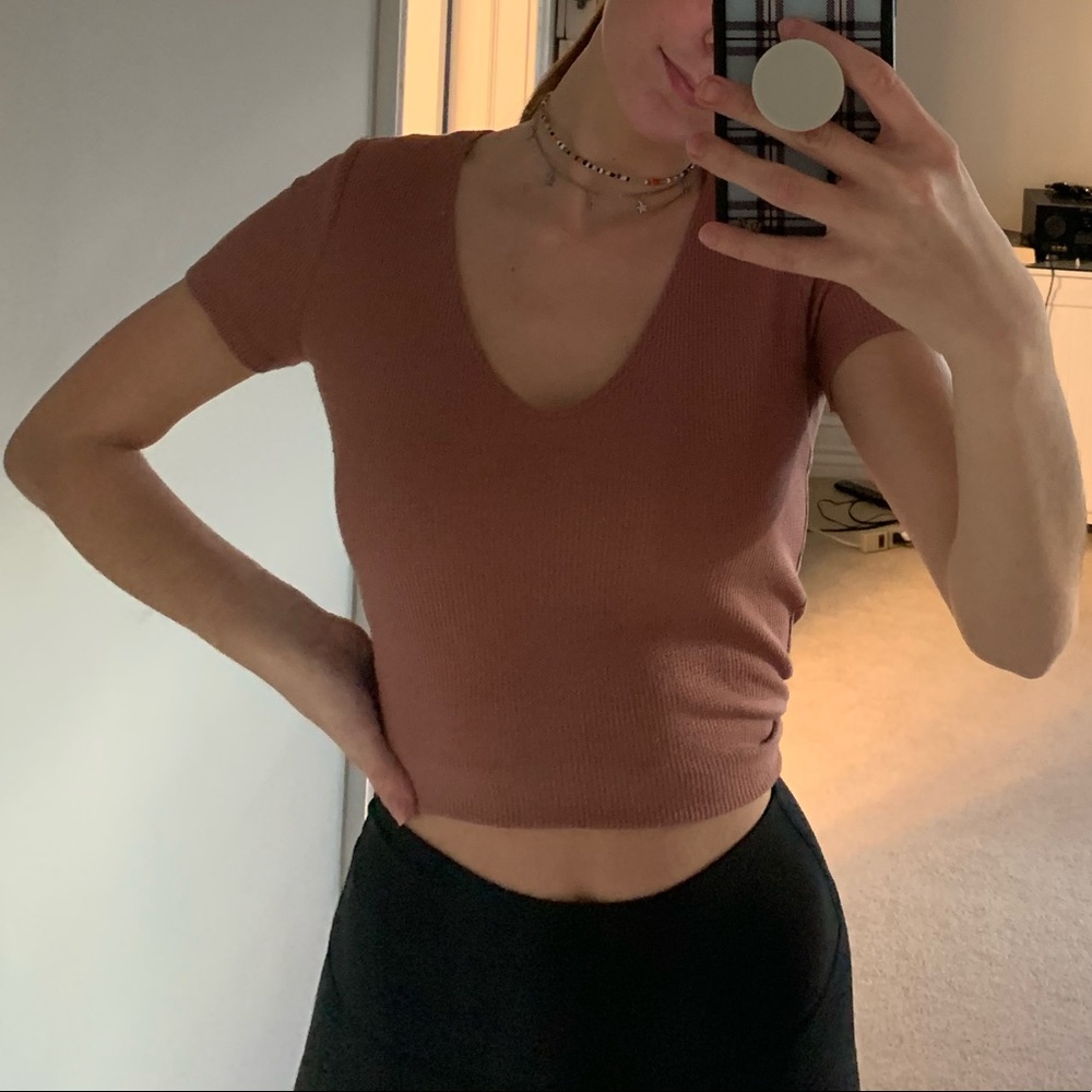 pink crop top